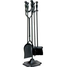 UniFlame 5-Piece Black Fireplace Tool Set With Ball Handles - T51030BK image