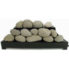 Rasmussen 30-Inch Natural ALTERNA See-Thru FireStone Set With Vent Free Natural Gas Black Chassis Burner - Variable Flame Remote image