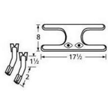 Stainless Steel H Twin, Forward, 3 Inch Offset Burner 11902-71902 image