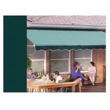 Sunsetter Pro Motorized Awning (12 Ft / Solid Evergreen) With Traditional Laminated Fabric With Left Mounted Motor And Wall Bracket