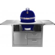 Grill Dome Infinity Series Large Kamado Grill On Stainless Steel Cart - Blue