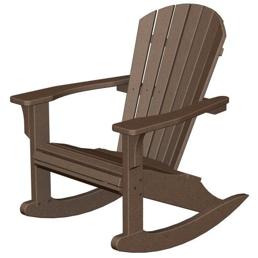 Poly-Wood Recycled Plastic Wood Seashell Adirondack Rocking Chair