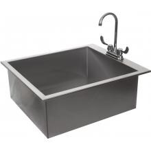 BBQGuys.com 24-Inch Outdoor Rated Drop In Deep Sink With Hot/Cold Faucet image