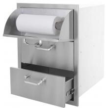 BBQGuys.com Kingston Series 20 Inch Double Access Drawer With Paper Towel Dispenser