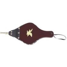 UniFlame 15-Inch Dark Stained Hand Carved Bellow With Medallion - C-6159 image