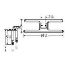 Stainless Steel H Twin, Centered, 2.25 Inch Offset Burner 11002-70301 image