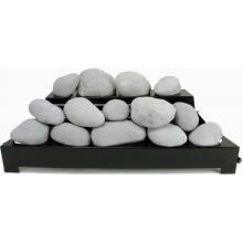 Rasmussen 30-Inch Light Gray ALTERNA FireStone Set With Vent Free Propane Black Chassis Burner - Variable Flame Remote image