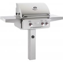 American Outdoor Grill T-Series 24-Inch 2-Burner Propane Gas Grill On In-Ground Post With Rotisserie - 24PGT image