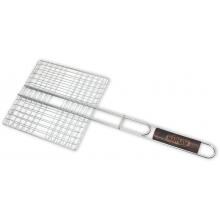 Man-Law 9 X 2 Inch Hamburger BBQ Basket With Rounded Wood Handle image