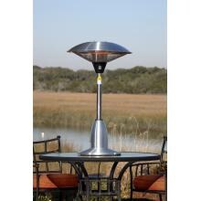 Fire Sense 700/800/1500 Watt Round Table Top Electric Halogen Patio Heater - Stainless Steel