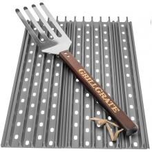 GrillGrate 2-Panel Replacement Grill Grate Set For Weber Genesis Gas Grills With Grate Tool image