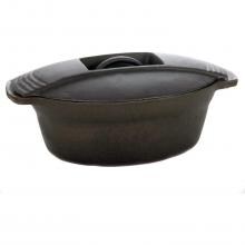 Cajun Classic 4-Quart Seasoned Cast Iron Oval Casserole Pot - GL10499AS image