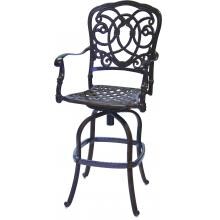 Darlee Florence Cast Aluminum Patio Swivel Bar Stool - Mocha