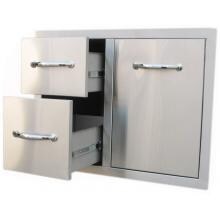 Sunstone Grills 30-Inch Double Drawer And Roll Out Propane Tank Storage Combo