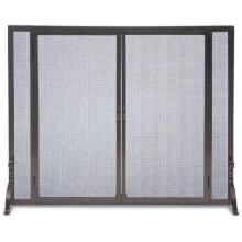 Pilgrim 39-Inch Fireplace Screen With Full Height Doors - Matte Black