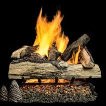 Alpine Flame 18 Inch Grand Mountain Split Oak Vented Natural Gas Log Set + H-Burner - Match Light image