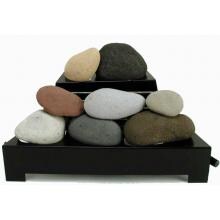 Rasmussen 20-Inch Calico ALTERNA See-Thru FireStone Set With Vent Free Natural Gas Black Chassis Burner - Remote Ready Safety Pilot image