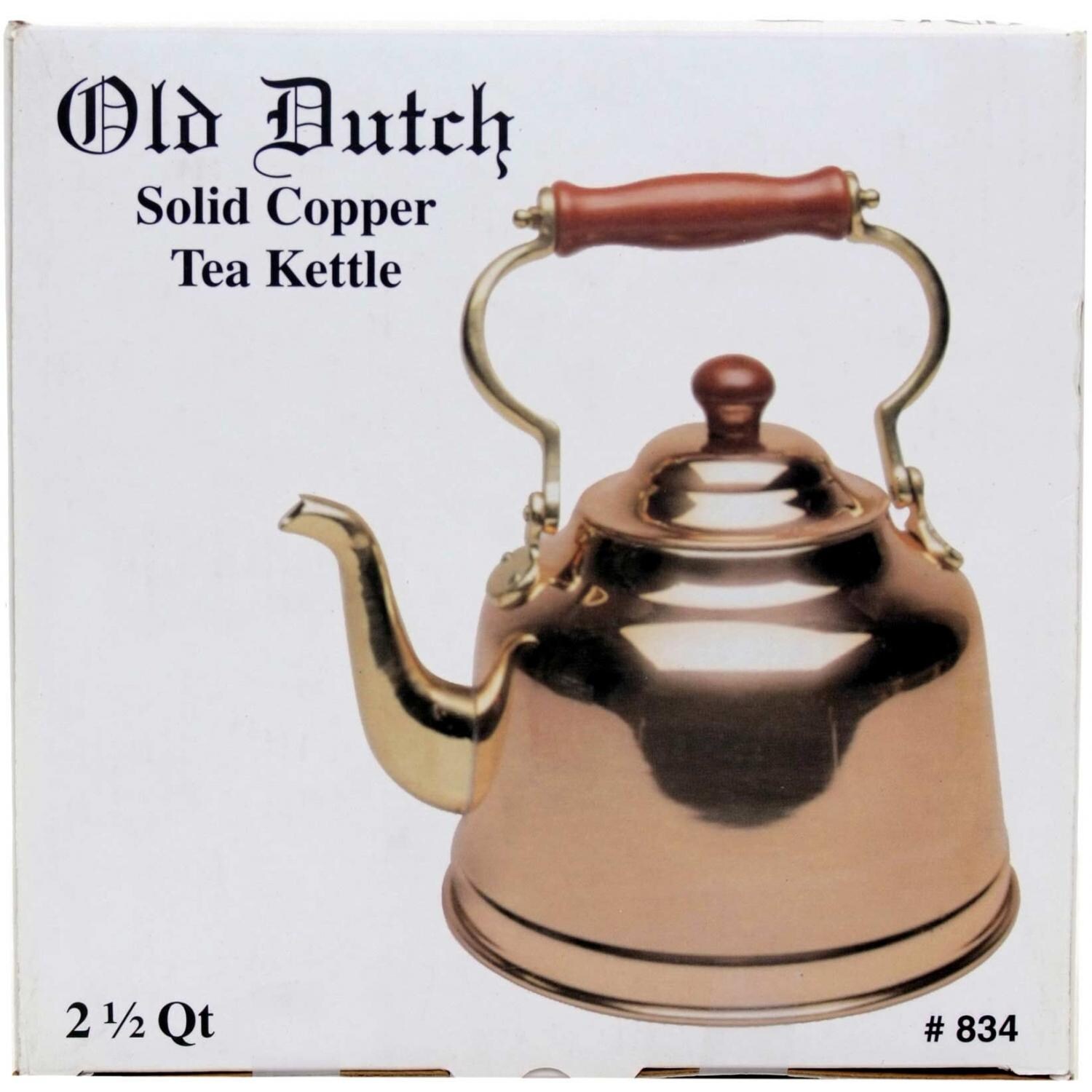 Old Dutch Copper And Brass Tea Kettle With Wooden Handle ...