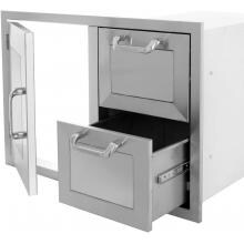 BBQ Guys Kingston Panel Series 36 Inch Access Door & Double Drawer Combo