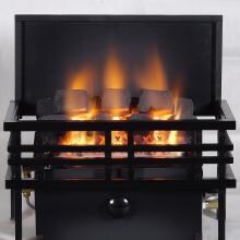 Rasmussen 15-Inch Chillbuster Fireplace Set With Vent Free Propane CoalFire Americana Style Basket Burner - Variable Flame Remote image