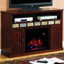 Sedona 52-Inch Electric Fireplace Media Console - Caramel Oak - 23MM0925