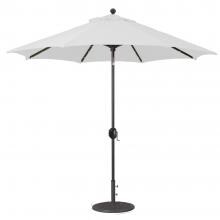 Galtech 9 Ft. Lighted Octagonal Aluminum Patio Market Umbrella W/ Crank Lift And Auto Tilt - Antique Bronze Frame W/ Canvas Sunbrella image