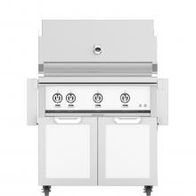 Hestan 36-Inch Freestanding Propane Gas Grill W/ Sear Burner & Rotisserie On Double Door Tower Cart - Froth - GMBR36-LP-WH image