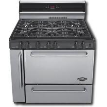 Premier Pro Series P36S148BP 36 Inch Gas Range With Electronic Ignition And 6 Open Burners 10 Inch Back-guard With Timer - Stainless Steel Premier Pro Series P36S148BP 36 Inch Gas Range With Electronic Ignition And 6 Open Burners 10 Inch Back-guard With Timer - Stainless Steel