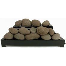 Rasmussen 30-Inch Brown ALTERNA See-Thru FireStone Set With Vent Free Natural Gas Black Chassis Burner - Manual Safety Pilot image