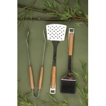 Saffire Grill Bamboo & Stainless BBQ Tool Set