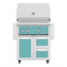 Hestan 30-Inch Freestanding Natural Gas Grill W/ Rotisserie On Double Drawer & Door Tower Cart - Bora Bora - GABR30-NG-TQ image
