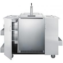 Summit 61-Inch Freestanding Cart With 24-Inch 6.5 Cu. Ft. Outdoor Rated Single Tap Beer Dispenser / Kegerator - Stainless Steel / Black Cabinet - CartOSBC image