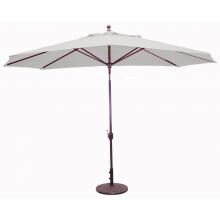 Galtech 11 X 8 Ft. Oval Aluminum Patio Market Umbrella W/ Crank Lift And Deluxe Auto Tilt - Antique Bronze Frame W/ Canvas Sunbrella image