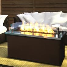 Firegear Key West Propane Gas Fire Pit Coffee Table With Stainless Steel Top