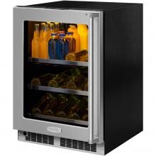 Marvel Professional 24-Inch 5.3 Cu. Ft. Beverage Center With Stainless Frame Glass Door And Integrated Left Hinge - With Display Wine Rack - MP24BCG4LS image