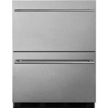 Summit Commercial 24-Inch 3.1 Cu. Ft. Outdoor Rated Refrigerator Drawers - Stainless Steel - SP6DS2DOS7 image