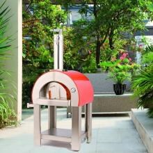 Alfa Forno 5 Minuti Wood Burning Pizza Oven On Cart - Red