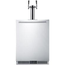 Summit Classic 24-Inch 5.7 Cu. Ft. Built-In Outdoor Rated Double Tap Beer Dispenser / Kegerator - Stainless Steel - SBC590OS image