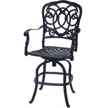 Darlee Florence Cast Aluminum Patio Counter Height Swivel Bar Stool - Antique Bronze