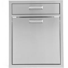 BBQGuys.com Sonoma Series 21-Inch Single Drawer & Roll-Out Stainless Steel Trash / Recycling Bin Combo image