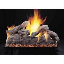 Rasmussen 24-Inch Manzanita See-Thru Gas Log Set With Vented Custom Embers Pan Burner
