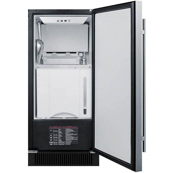 Summit 32 Lb. Ice Maker With Drain Pump Stainless Steel BIM45 BBQ