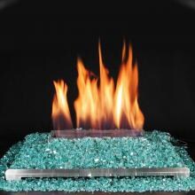 Rasmussen 24-Inch Blue/Green ALTERNA See-Thru FireGlitter Set With Vent Free Natural Gas Stainless Steel Chassis Burner - Variable Flame Remote image