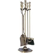 UniFlame 5-Piece Antique Brass Fireplace Tool Set With Ball Handles - T51030AB image