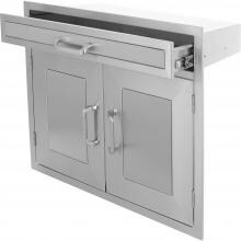 BBQ Guys Kingston Panel Series 30 Inch Double Door & Single Drawer Combo