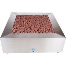 BBQ Guys 42 Inch Stainless Steel Square Fire Pit - Natural Gas