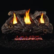 Peterson Real Fyre 24-Inch Golden Oak Designer Log Set With Vent-Free Natural Gas ANSI Certified G9 Burner - Manual Safety Pilot