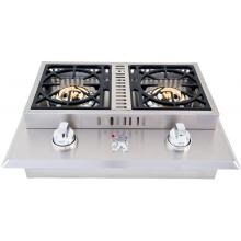 Lion Stainless Steel Drop In Natural Gas Double Side Burner