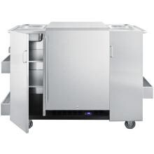 Summit 61-Inch Freestanding Cart With 24-Inch 4.72 Cu. Ft. Outdoor Rated Compact Freezer - Stainless Steel / Black Cabinet - CartOSFZ image