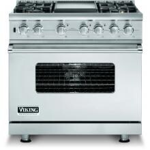 Viking VDSC536-4GLP 36-Inch Professional Series Dual Fuel Propane Gas Range With 4 Burners And Griddle - Stainless Steel